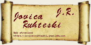 Jovica Ruhteski vizit kartica
